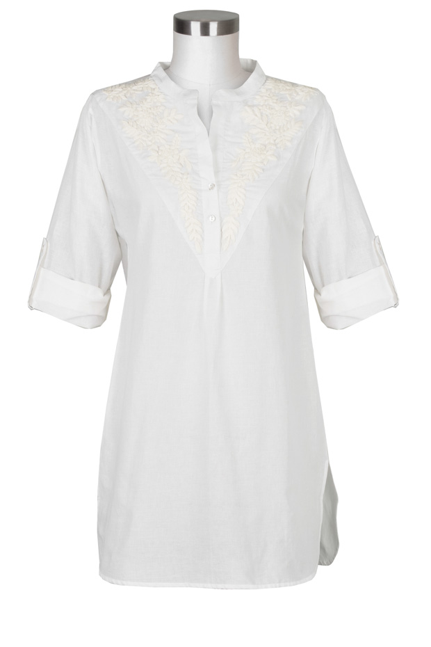 Nilgiri White Cotton Shirt - Amaya Textiles